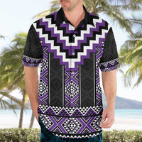 Purple Taniko Pattern Aotearoa Hawaiian Shirt Niho Taniwha Mix Poutama LT14