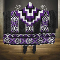 Purple Taniko Pattern Aotearoa Hooded Blanket Niho Taniwha Mix Poutama