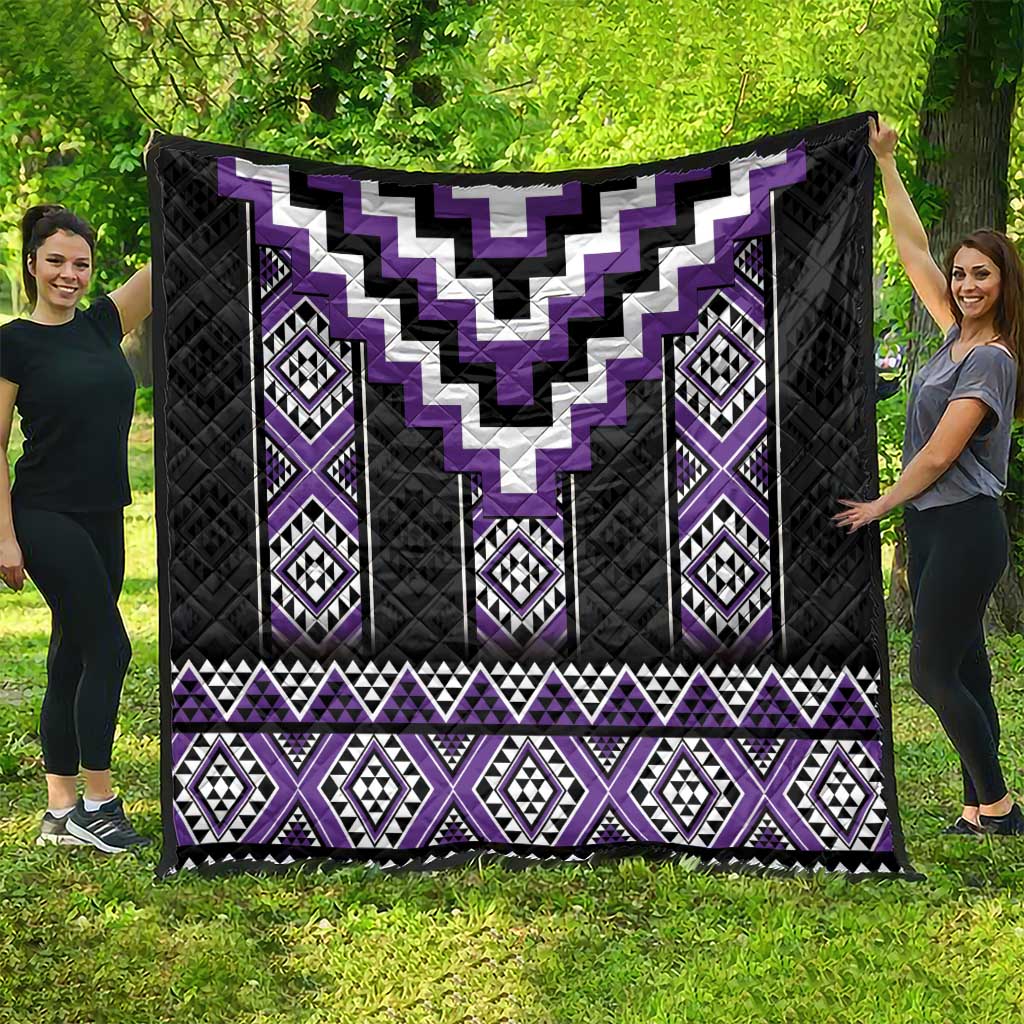 Purple Taniko Pattern Aotearoa Quilt Niho Taniwha Mix Poutama