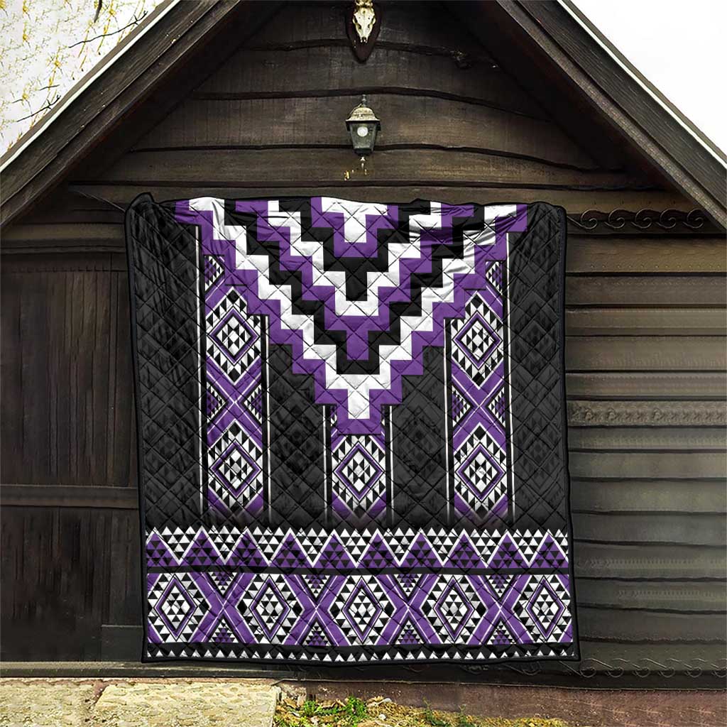 Purple Taniko Pattern Aotearoa Quilt Niho Taniwha Mix Poutama