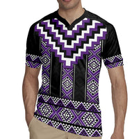 Purple Taniko Pattern Aotearoa Rugby Jersey Niho Taniwha Mix Poutama LT14