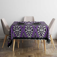 Purple Taniko Pattern Aotearoa Tablecloth Niho Taniwha Mix Poutama