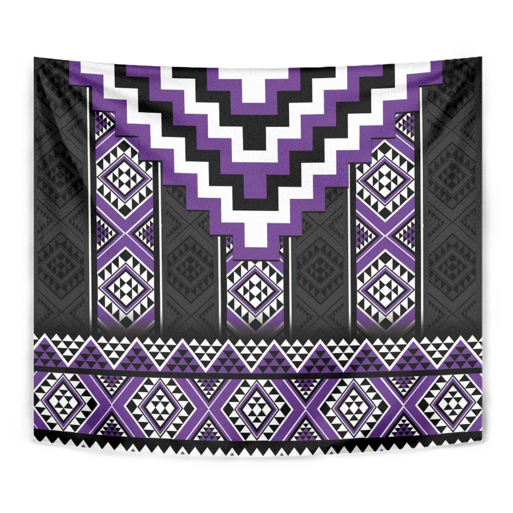 Purple Taniko Pattern Aotearoa Tapestry Niho Taniwha Mix Poutama