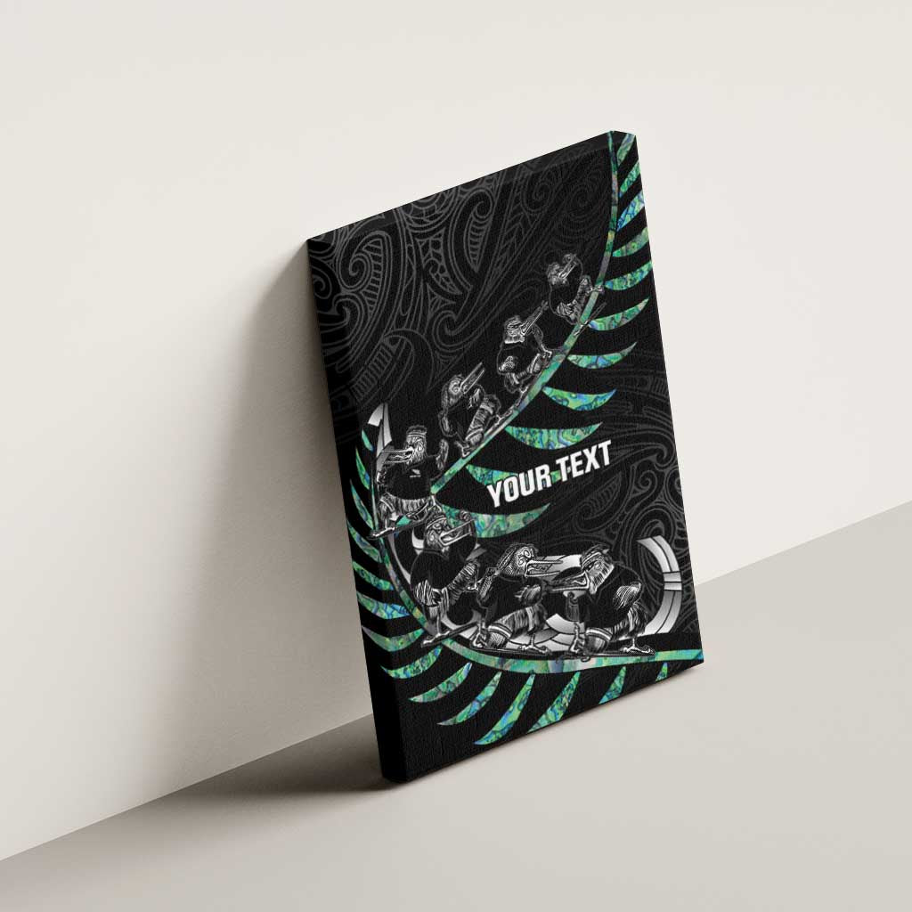 Custom New Zealand Silver Fern Rugby Canvas Wall Art Aotearoa Kiwi Maori Pattern LT14