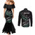 Custom New Zealand Silver Fern Rugby Couples Matching Mermaid Dress and Long Sleeve Button Shirt Aotearoa Kiwi Maori Pattern