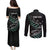 Custom New Zealand Silver Fern Rugby Couples Matching Puletasi and Long Sleeve Button Shirt Aotearoa Kiwi Maori Pattern