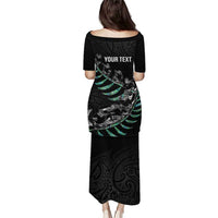 Custom New Zealand Silver Fern Rugby Puletasi Aotearoa Kiwi Maori Pattern