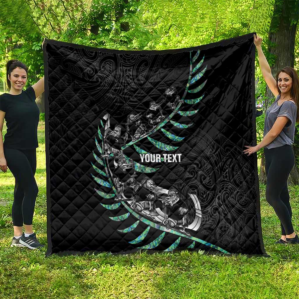 Custom New Zealand Silver Fern Rugby Quilt Aotearoa Kiwi Maori Pattern LT14