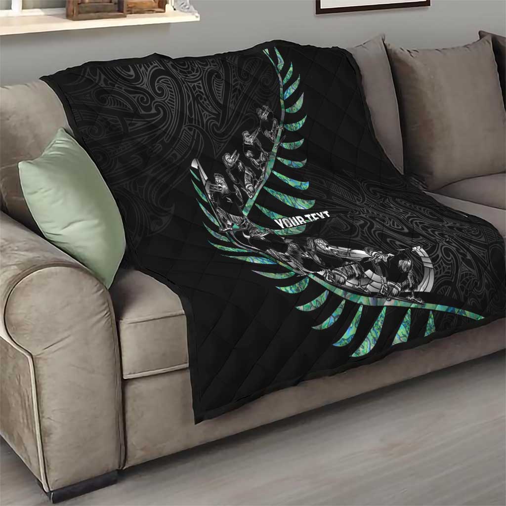 Custom New Zealand Silver Fern Rugby Quilt Aotearoa Kiwi Maori Pattern LT14
