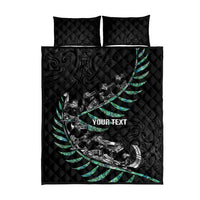 Custom New Zealand Silver Fern Rugby Quilt Bed Set Aotearoa Kiwi Maori Pattern LT14