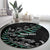 Custom New Zealand Silver Fern Rugby Round Carpet Aotearoa Kiwi Maori Pattern LT14