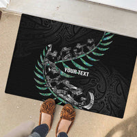 Custom New Zealand Silver Fern Rugby Rubber Doormat Aotearoa Kiwi Maori Pattern LT14