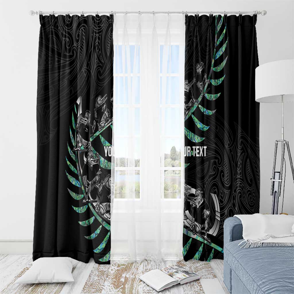 Custom New Zealand Silver Fern Rugby Window Curtain Aotearoa Kiwi Maori Pattern LT14