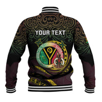 Personalised Vanuatu Baseball Jacket Yumi 45th Hapi Independens Dei - Black Version LT14