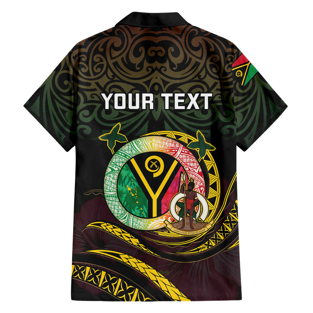 Personalised Vanuatu Family Matching Puletasi and Hawaiian Shirt Yumi 46th Hapi Independens Dei - Black Version LT14 - Polynesian Pride