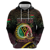 Personalised Vanuatu Hoodie Yumi 45th Hapi Independens Dei - Black Version LT14