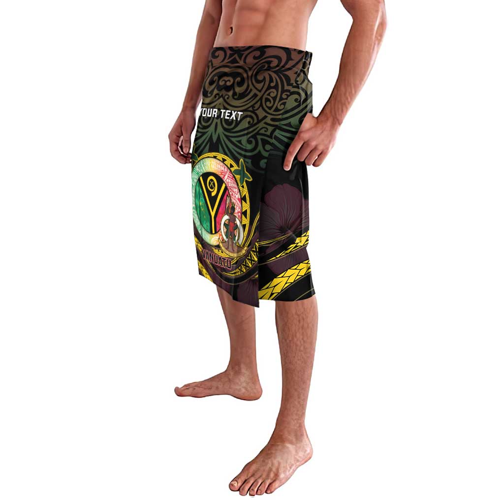 Personalised Vanuatu Lavalava Yumi 45th Hapi Independens Dei - Black Version LT14