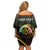 Personalised Vanuatu Off Shoulder Short Dress Yumi 45th Hapi Independens Dei - Black Version LT14