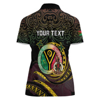 Personalised Vanuatu Women Polo Shirt Yumi 45th Hapi Independens Dei - Black Version LT14