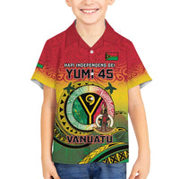 Personalised Vanuatu Family Matching Long Sleeve Bodycon Dress and Hawaiian Shirt Yumi 45th Hapi Independens Dei - Reggae Version LT14