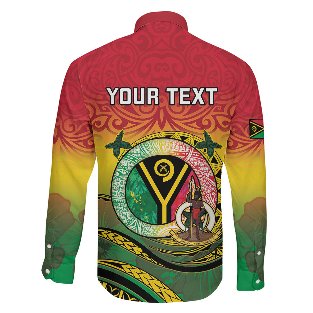 Personalised Vanuatu Family Matching Off Shoulder Short Dress and Hawaiian Shirt Yumi 46th Hapi Independens Dei - Reggae Version LT14 - Polynesian Pride