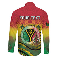 Personalised Vanuatu Family Matching Off Shoulder Short Dress and Hawaiian Shirt Yumi 46th Hapi Independens Dei - Reggae Version LT14 - Polynesian Pride