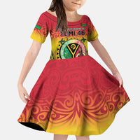 Personalised Vanuatu Family Matching Puletasi and Hawaiian Shirt Yumi 46th Hapi Independens Dei - Reggae Version LT14 Daughter's Dress Reggae - Polynesian Pride