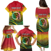 Personalised Vanuatu Family Matching Puletasi and Hawaiian Shirt Yumi 46th Hapi Independens Dei - Reggae Version LT14 - Polynesian Pride