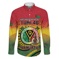 Personalised Vanuatu Family Matching Puletasi and Hawaiian Shirt Yumi 46th Hapi Independens Dei - Reggae Version LT14 Dad's Shirt - Long Sleeve Reggae - Polynesian Pride