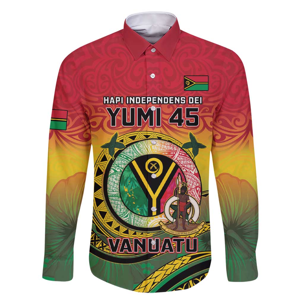 Personalised Vanuatu Family Matching Short Sleeve Bodycon Dress and Hawaiian Shirt Yumi 45th Hapi Independens Dei - Reggae Version LT14