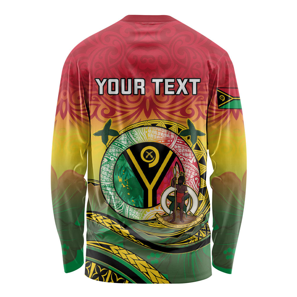 Personalised Vanuatu Long Sleeve Shirt Yumi 46th Hapi Independens Dei - Reggae Version LT14 - Polynesian Pride
