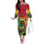Personalised Vanuatu Off The Shoulder Long Sleeve Dress Yumi 45th Hapi Independens Dei - Reggae Version LT14
