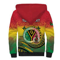 Personalised Vanuatu Sherpa Hoodie Yumi 45th Hapi Independens Dei - Reggae Version LT14