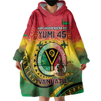 Personalised Vanuatu Wearable Blanket Hoodie Yumi 45th Hapi Independens Dei - Reggae Version LT14