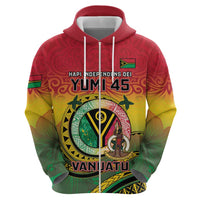 Personalised Vanuatu Zip Hoodie Yumi 45th Hapi Independens Dei - Reggae Version LT14