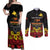 Papua New Guinea Independence Day Couples Matching Off Shoulder Maxi Dress and Long Sleeve Button Shirt PNG Bird of Paradise 49th Anniversary