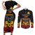 Papua New Guinea Independence Day Couples Matching Short Sleeve Bodycon Dress and Long Sleeve Button Shirt PNG Bird of Paradise 50th Anniversary LT14