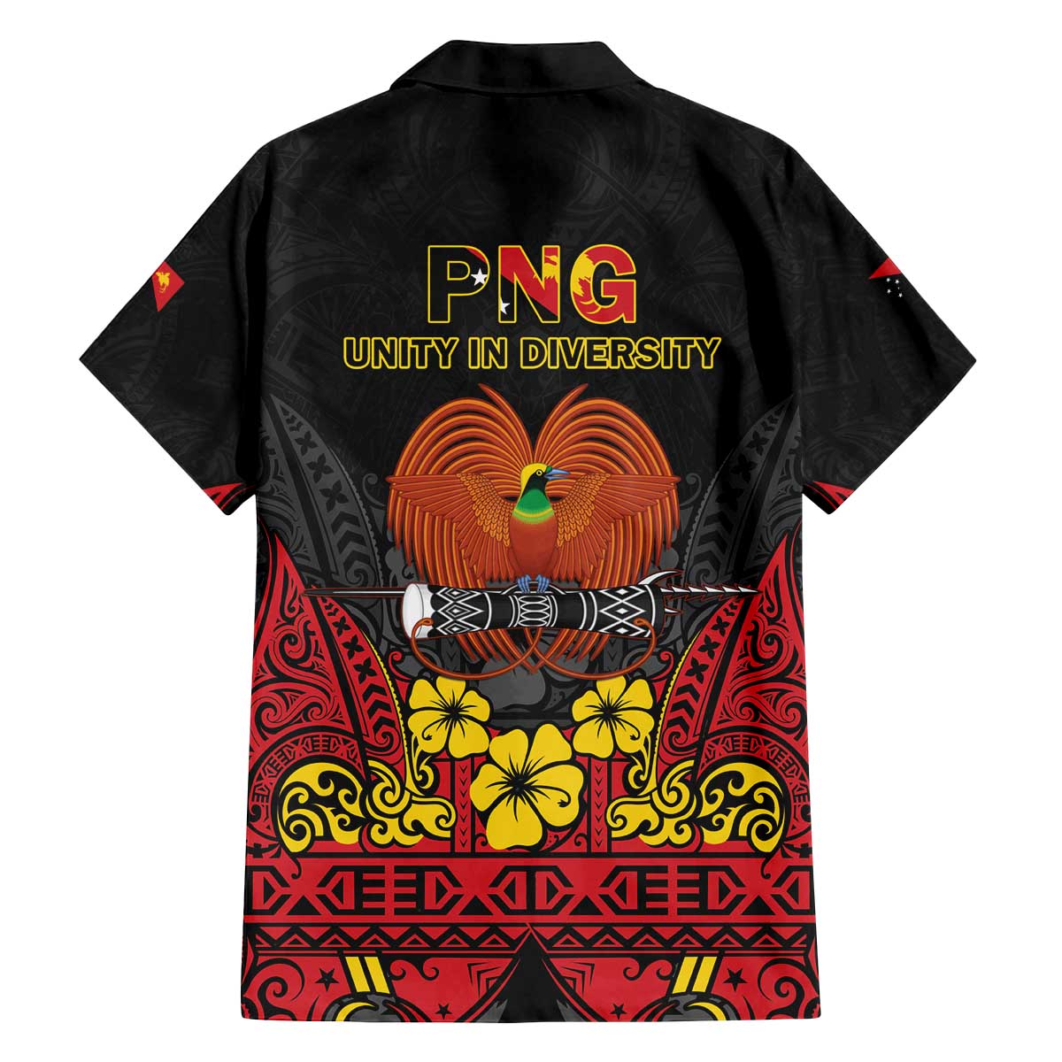 Papua New Guinea Independence Day Family Matching Off The Shoulder Long Sleeve Dress and Hawaiian Shirt PNG Bird of Paradise 50th Anniversary LT14 - Polynesian Pride