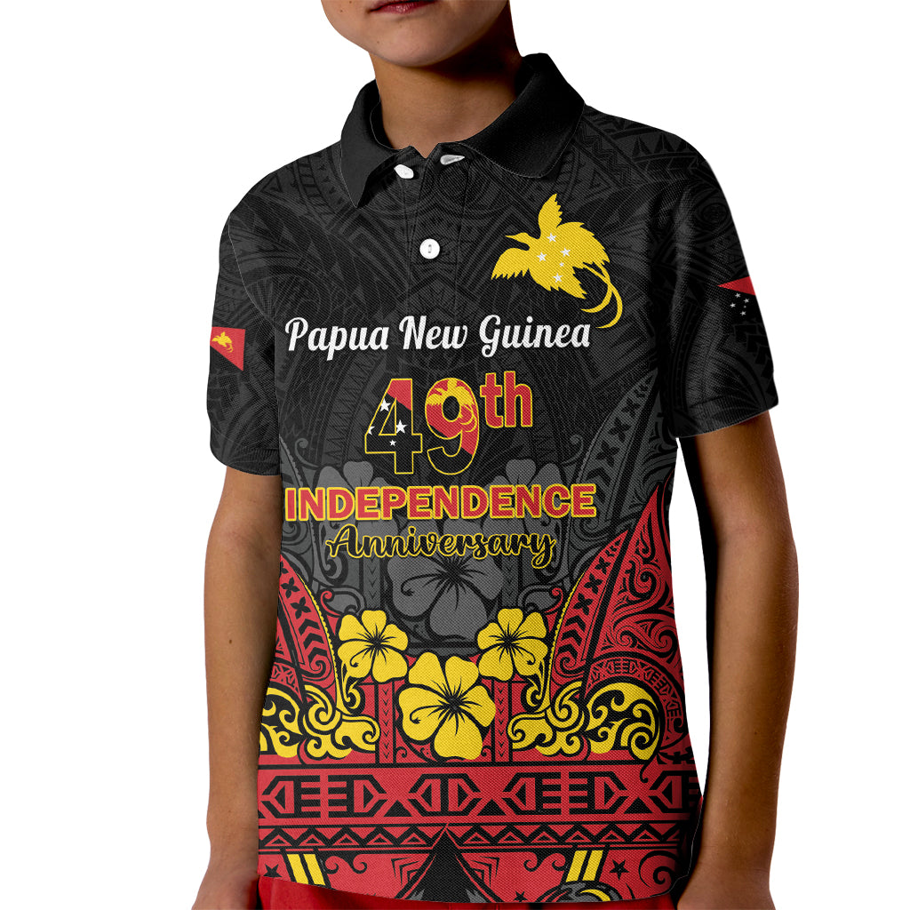 Papua New Guinea Independence Day Kid Polo Shirt PNG Bird of Paradise 49th Anniversary