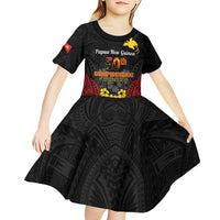 Papua New Guinea Independence Day Kid Short Sleeve Dress PNG Bird of Paradise 50th Anniversary LT14
