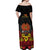 Papua New Guinea Independence Day Off Shoulder Maxi Dress PNG Bird of Paradise 49th Anniversary