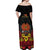 Papua New Guinea Independence Day Off Shoulder Maxi Dress PNG Bird of Paradise 50th Anniversary LT14