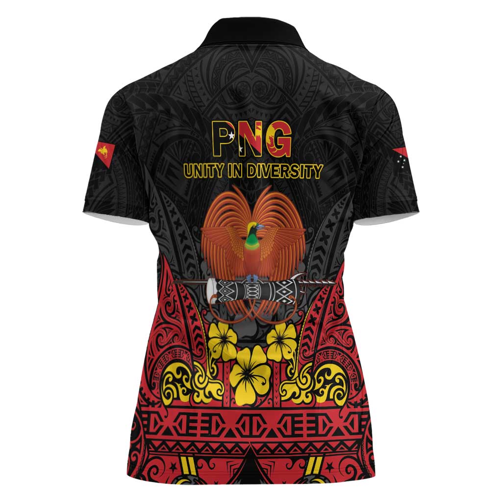 Papua New Guinea Independence Day Women Polo Shirt PNG Bird of Paradise 50th Anniversary LT14