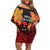 Papua New Guinea Independence Day Family Matching Off Shoulder Short Dress and Hawaiian Shirt PNG Since 1975