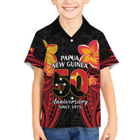 Papua New Guinea Independence Day Family Matching Off Shoulder Short Dress and Hawaiian Shirt PNG Since 1975 LT14 Son's Shirt Black - Polynesian Pride