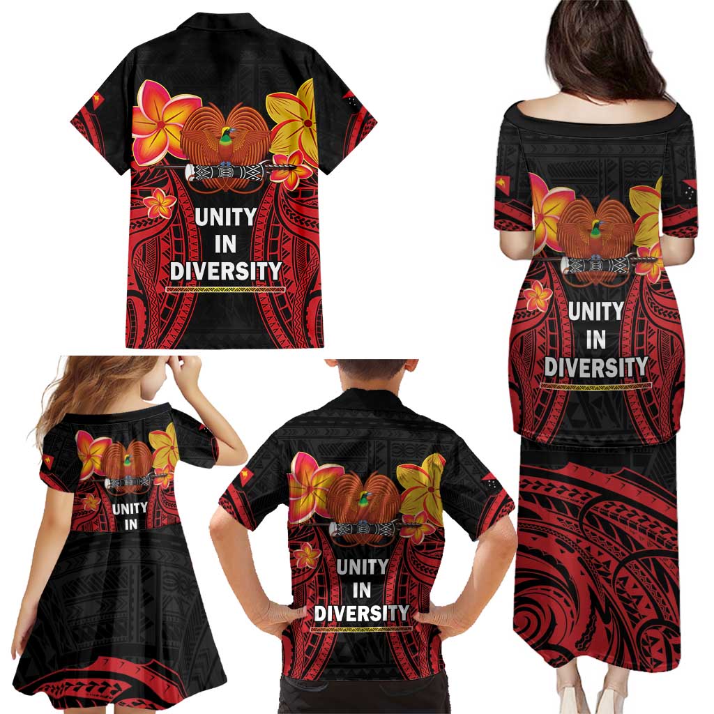 Papua New Guinea Independence Day Family Matching Puletasi and Hawaiian Shirt PNG Since 1975 LT14
