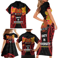 Papua New Guinea Independence Day Family Matching Short Sleeve Bodycon Dress and Hawaiian Shirt PNG Since 1975 LT14