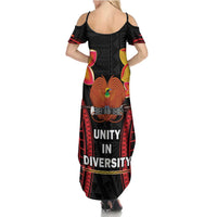 Papua New Guinea Independence Day Family Matching Summer Maxi Dress and Hawaiian Shirt PNG Since 1975 LT14