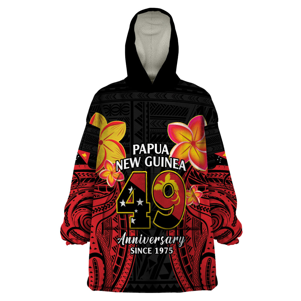 Papua New Guinea Independence Day Wearable Blanket Hoodie PNG Since 1975