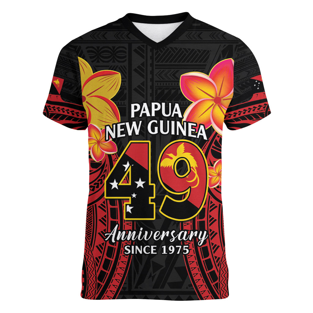 Papua New Guinea Independence Day Women V-Neck T-Shirt PNG Since 1975